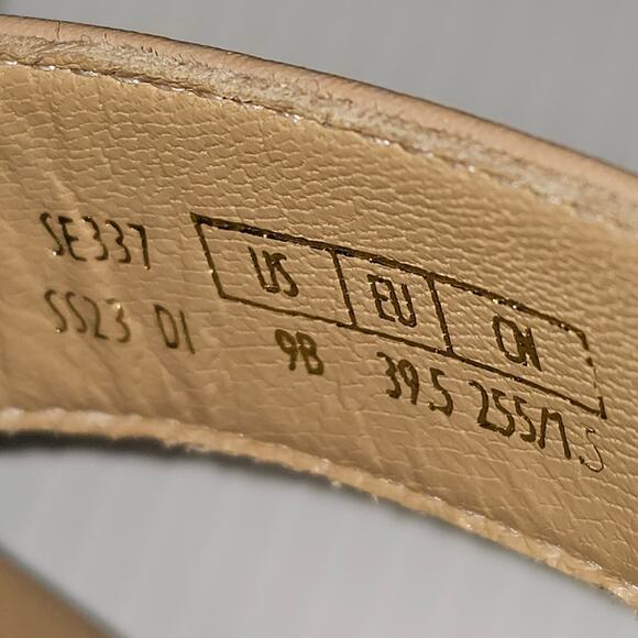 NEW Stuart Weitzman 5050 Wedge Womens 9 Tan Leather Raffia Cork Platform Heel - Picture 12 of 13